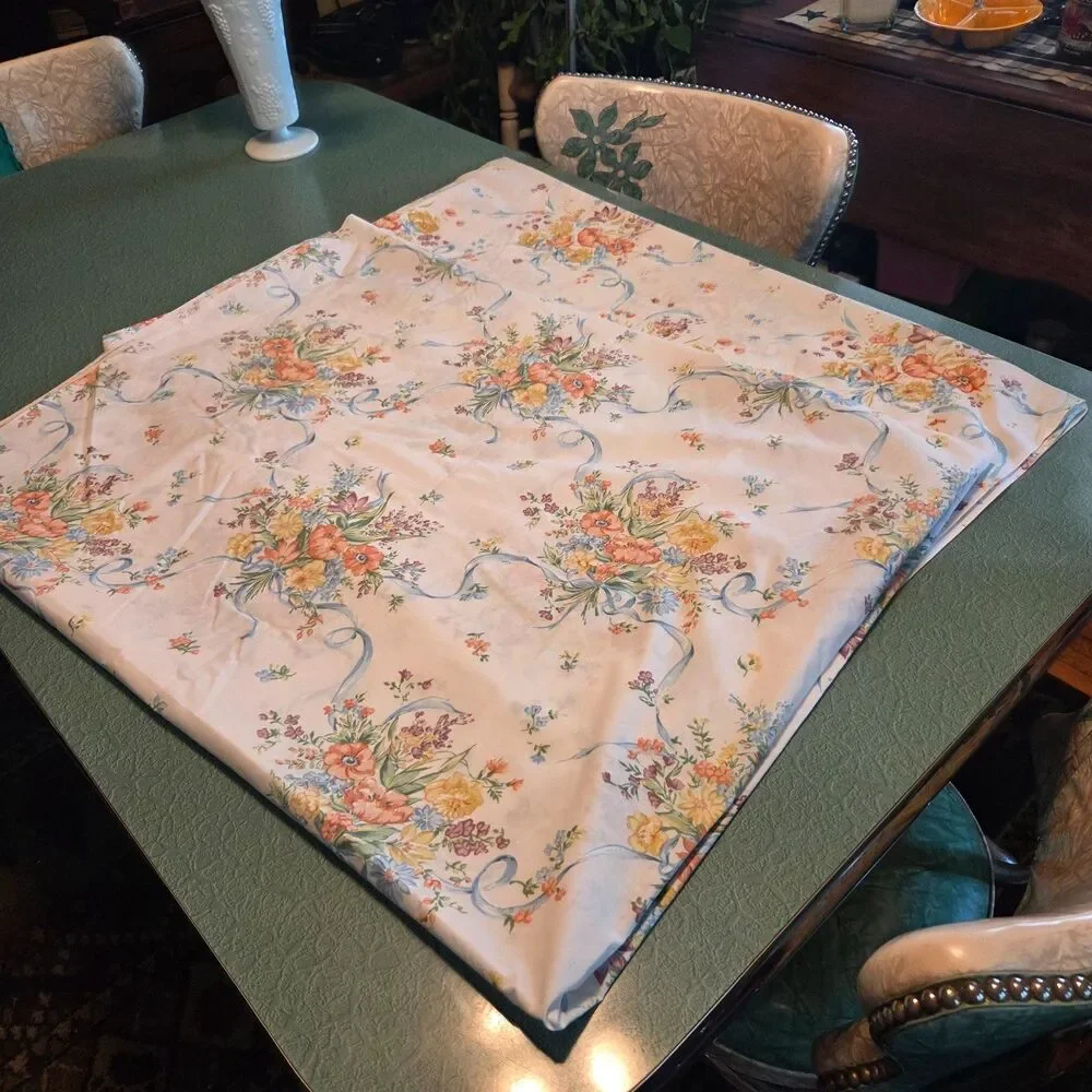 Vintage Springmaid Twin Flat Sheets Set of 2 Floral Bouquet USA Cottagecore